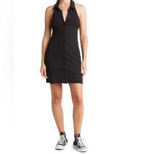 AFRM collard halter ribbed button down dress size medium. Barely worn